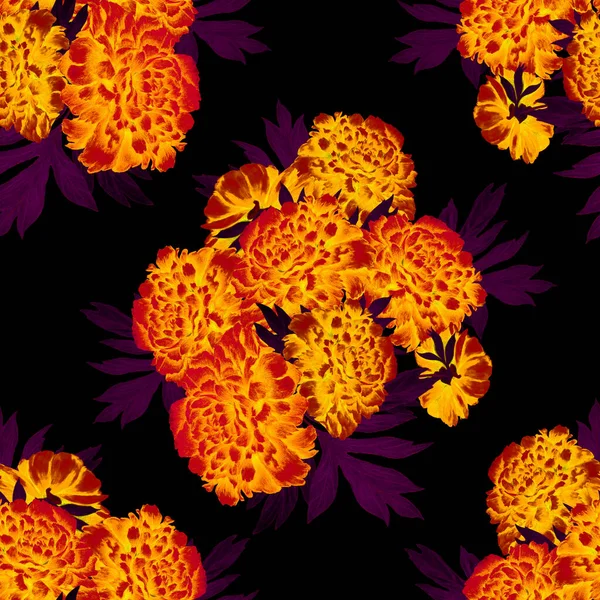 Virágos Zökkenőmentes Minta Gyönyörű Virágzó Bazsarózsa Dekoratív Botanikus Bazsarózsa Virág — Stock Fotó