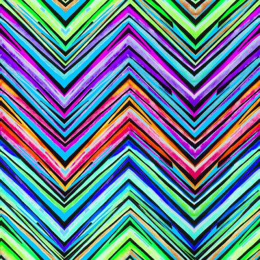 Zigzag ile soyut suluboya deseni. Geometrik modern tarzda sanat eserleri. Çağdaş. Yüzey tasarımı.