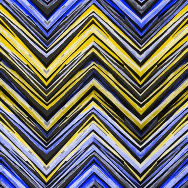Soyut suluboya kusursuz desen. Geometrik modern tarzda sanat eserleri. Zig Zag. Çağdaş. Yüzey tasarımı.