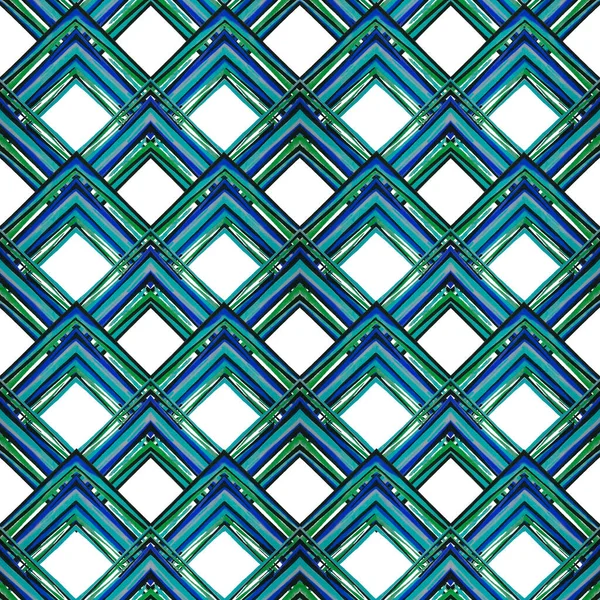 Soyut Suluboya Desenli Zigzag Elementli Geometrik Modern Tarzda Sanat Eserleri — Stok fotoğraf