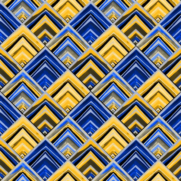 Абстрактный Бесшовный Рисунок Акварельной Геометрической Текстурой Красочные Ромбы Произведения Искусства — стоковое фото