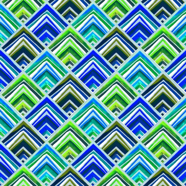 Padrão Sem Costura Abstrato Com Textura Geométrica Aquarela Rhombs Coloridos — Fotografia de Stock