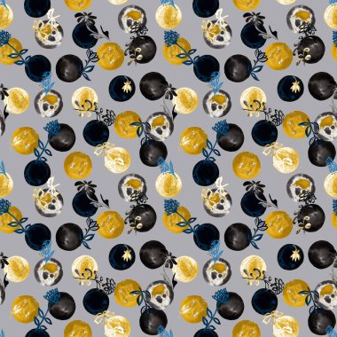 Soyut tarzda puantiyeli sulu boya deseni. Klasik baskı. Çağdaş sanat.