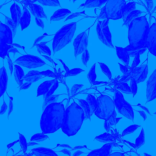 Kreativní Bezešvý Vzor Akvarelovými Citróny Ovocný Módní Tisk Lze Použít — Stock fotografie