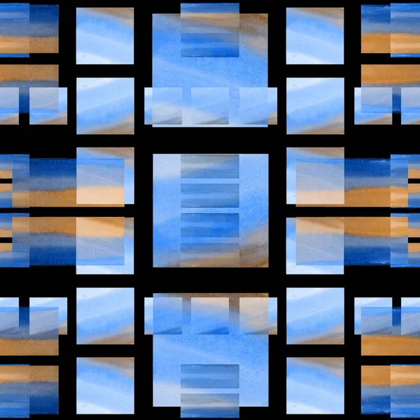 Suluboya Geometrik Elementlerle Yaratıcı Kusursuz Desen Her Türlü Tasarım Için — Stok fotoğraf