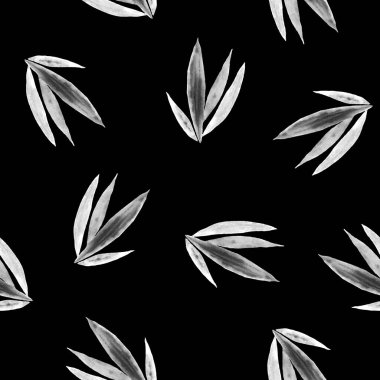 Soyut dekoratif, dikişsiz, suluboya tropikal yapraklı desen. Renkli el çizimi çizimi. Hawaii yaz egzotik baskısı.