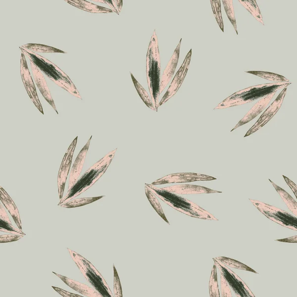 Abstract decorative seamless pattern with watercolor tropical leaves. Colorful hand drawn illustration. Hawaiian summer exotic print.