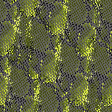 Elle çizilmiş yılan benekleri ile yaratıcı kusursuz desen. Kumaş tasarımı için soyut altın hayvan dokusu. Vahşi yaşam soyut tasarımı.