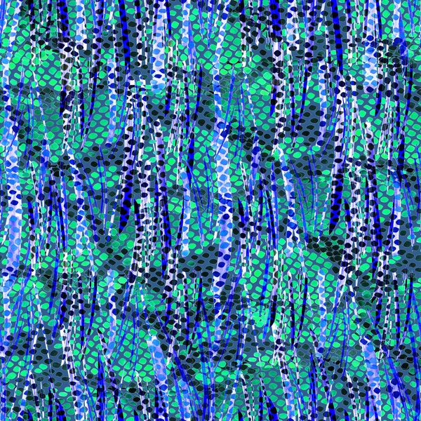 Patrón Creativo Sin Costuras Con Manchas Serpiente Dibujadas Mano Azul —  Fotos de Stock