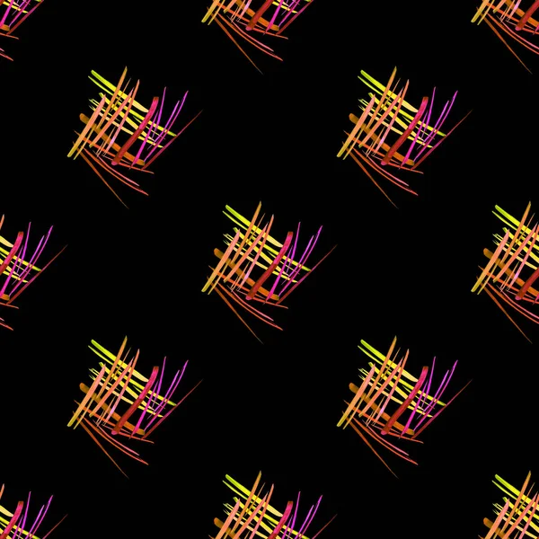 Kreatywny Bezszwowy Wzór Pięknymi Jasnymi Abstrakcyjnymi Elementami Czerni Kolorowe Tekstury — Zdjęcie stockowe