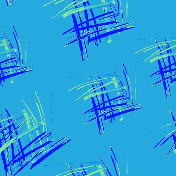 Creatief Naadloos Blauw Patroon Met Prachtige Heldere Abstracte Elementen Kleurrijke — Stockfoto