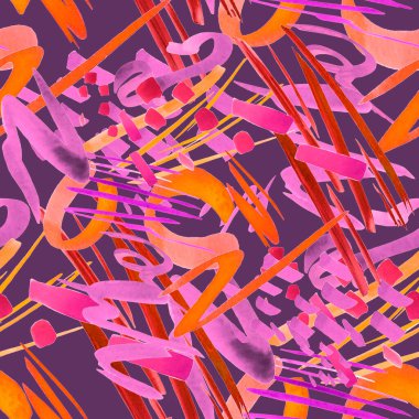 Güzel, parlak soyut elementlerle, yaratıcı, kusursuz bir desen. Her türlü tasarım için renkli bir doku. Suluboya soyut arkaplan. Çağdaş sanat. 