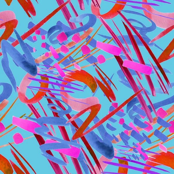 Kreatywny Bezszwowy Wzór Pięknymi Jasnymi Elementami Abstrakcyjnymi Kolorowe Tekstury Dla — Zdjęcie stockowe