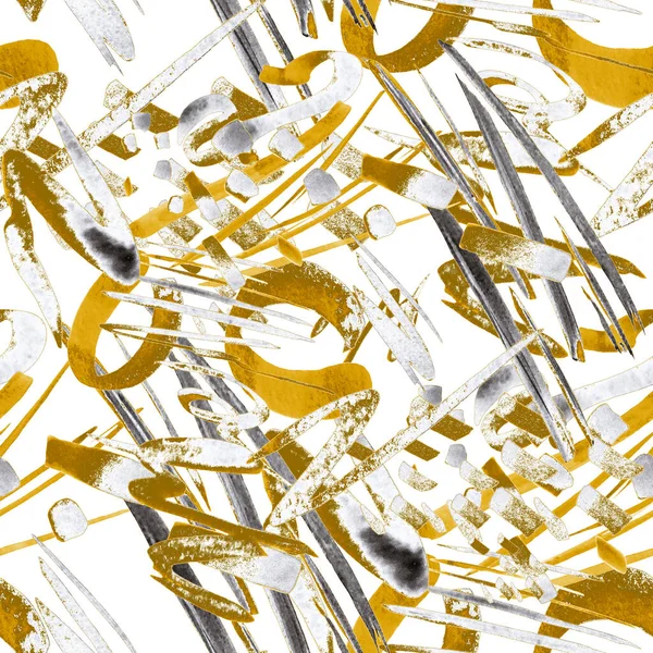 Creatief Naadloos Patroon Met Prachtige Heldere Abstracte Elementen Gouden Textuur — Stockfoto