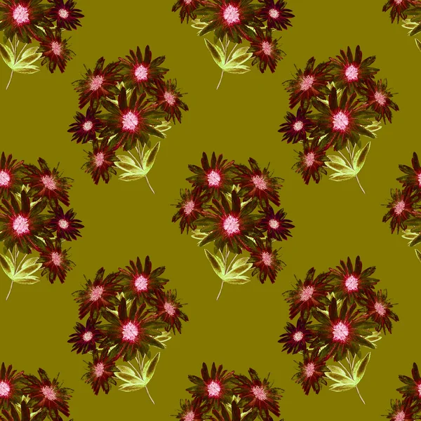 Patrón Sin Costura Floral Con Hermosas Manzanillas Florecientes Estampado Flores — Foto de Stock