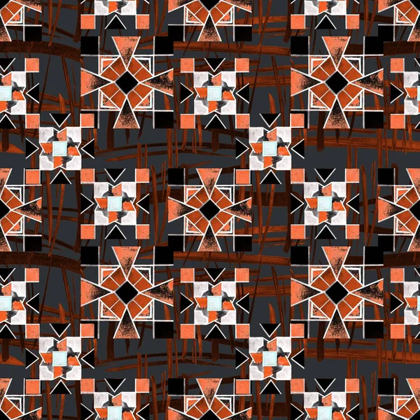 Patrón Sin Costura Creativo Abstracto Con Elementos Geométricos Brillantes Textura —  Fotos de Stock