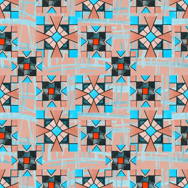 Padrão Sem Costura Criativo Abstrato Com Elementos Geométricos Brilhantes Mosaico — Fotografia de Stock