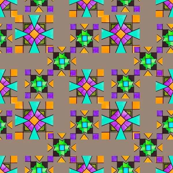 Abstraktes Kreatives Nahtloses Muster Mit Hellen Geometrischen Elementen Mosaik Bunte — Stockfoto