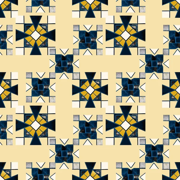 Patrón Sin Costura Creativo Abstracto Con Elementos Geométricos Brillantes Mosaico — Foto de Stock