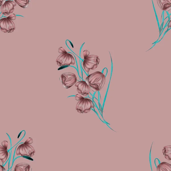 Floral Nahtlose Muster Mit Aquarell Zarten Blumen Schöner Sommerdruck Bunte — Stockfoto