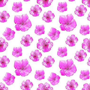 Suluboya şeklindeki çiçeklerle kusursuz bir desen. Çiçekli yaz baskısı. Çağdaş sanat.