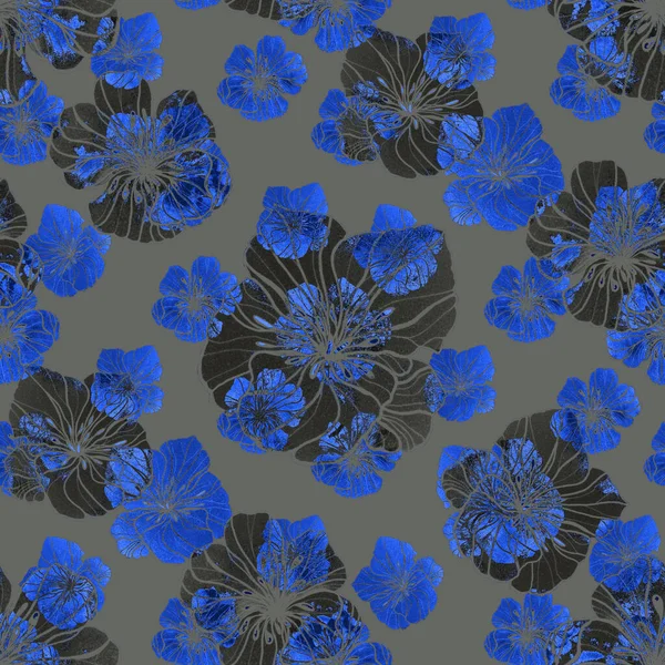 Beautiful seamless pattern with watercolor stylized flowers. Floral summer  print. Contemporary art.