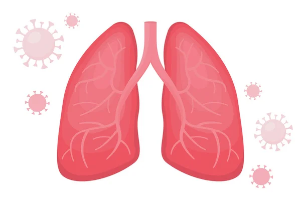 ウイルス性肺炎を伴う健康なヒト肺｜covid — ストックベクタ