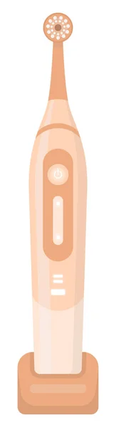 Cepillo de dientes eléctrico naranja herramienta de higiene bucal — Vector de stock