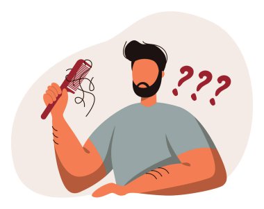 Taraklı bir erkek karakter saçlarını kaybeder.