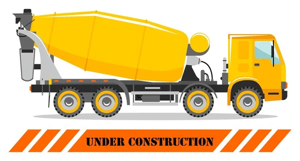 Miscelatore per calcestruzzo. Illustrazione dettagliata di macchine e attrezzature per costruzioni pesanti. Illustrazione vettoriale . — Vettoriale Stock