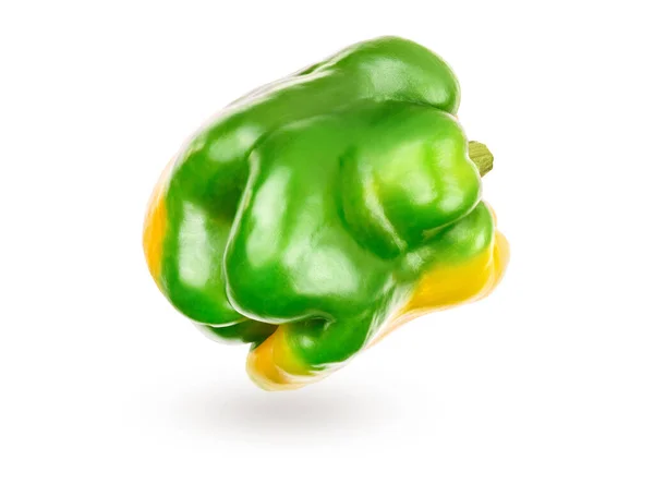 Pimenta doce verde e amarela no fundo branco — Fotografia de Stock