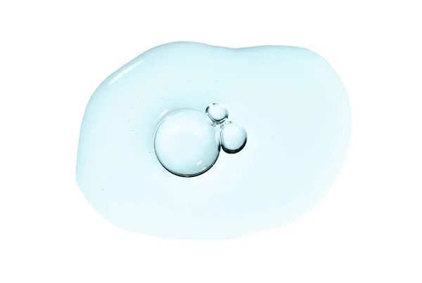 Kolajen ve peptit içeren serum. Beyaz arkaplanda baloncuklu cilt bakımı jeli örneği.