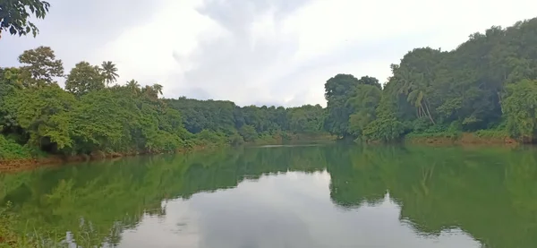 Belo Amêijoa Meenachil Rio Uma Vista Kerala — Fotografia de Stock