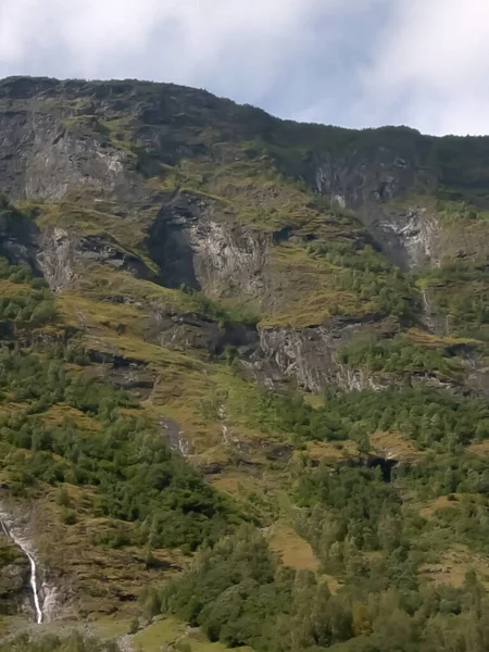 Montagne Rocciose Nel Porto Fiammeggiante Norway — Foto Stock