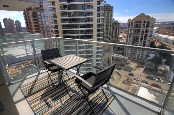 Outdoor home patio view from downtown Calgary Alberta Canada