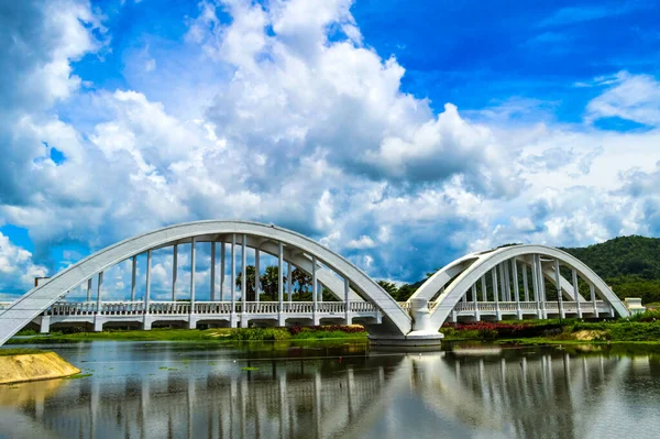 Belle Vue Pont Ferroviaire Blanc Ban Tha Chomphu Lamphun Thaïlande — Photo