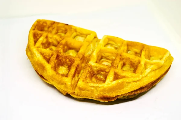 Freshly Baked Thai Waffle Isolated White Background — Stock Photo, Image