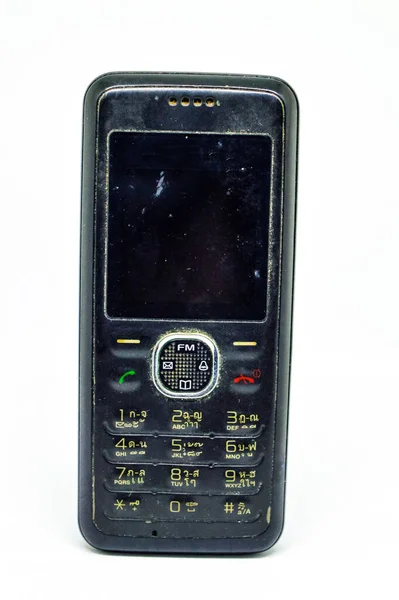 Старый Мобильный Телефон Белом Фоне — стоковое фото