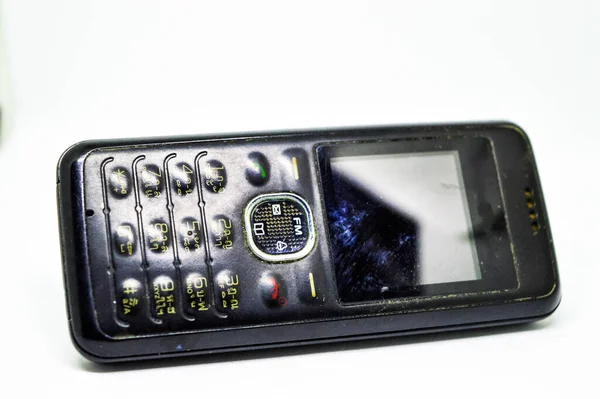 Старый Мобильный Телефон Белом Фоне — стоковое фото