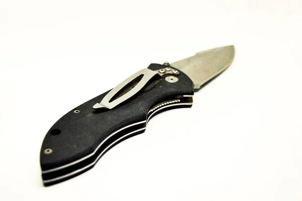 Coltello Chiudibile Isolato Sfondo Bianco — Foto Stock