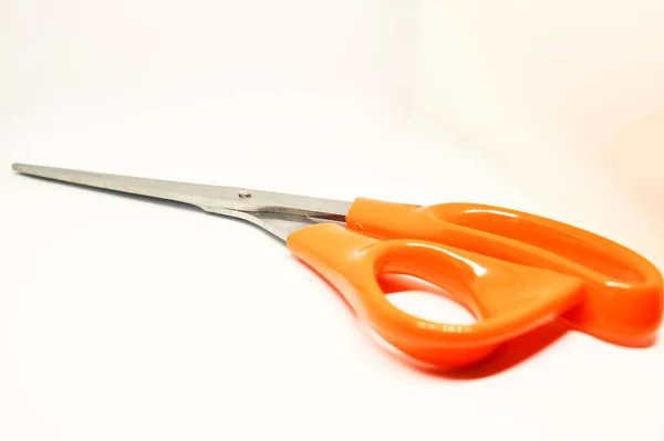 Orange Scissors Isolated White Background — Stock Photo, Image