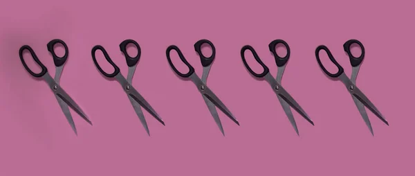 Beautiful Scissors Delicate Pink Background — Stock Photo, Image