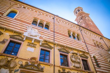 Verona, Veneto bölgesinin İtalya güzel Eski sokaklar. 