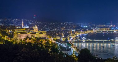Macaristan Budapeşte Şatosu 'nun panoramik manzarası.