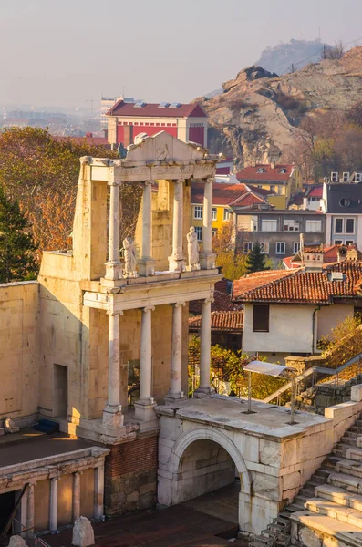 Filipinler Roma Amfitiyatrosu Plovdiv, Bulgaristan 'da gün batımında