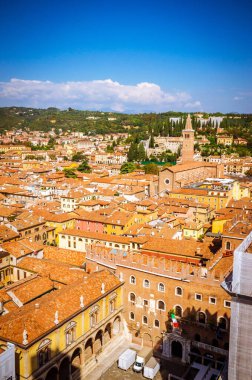 Verona, Veneto bölgesinin güzel hava manzarası, İtalya. 