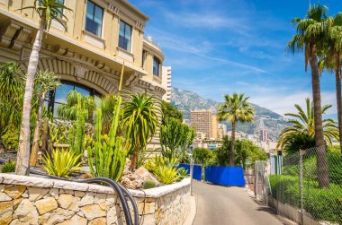 Monte Carlo, Monac 'ın güzel sokakları ve eski lüks binaları.