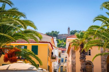 Yunanistan 'ın güzel Nafplio kentinde panoramik manzara