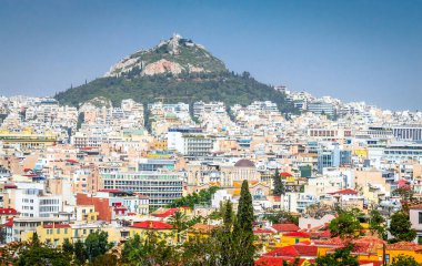 Plaka İlçesi, Atina, Yunanistan 'ın güzel hava manzarası.