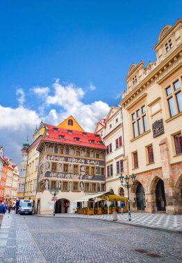 Çek Cumhuriyeti 'nin Prag şehrinin rahat sokakları.